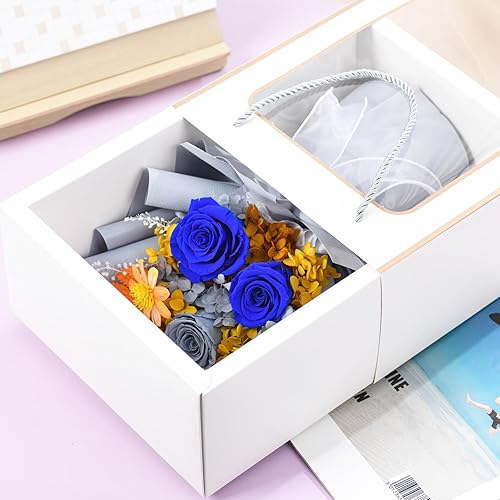 Miniatura 5 de Flores para entrega Prime,Ramos de flores preservadas,Ramos de rosas azules que duran 1-3 años,Regalo para ella Cumpleaños Navidad Día de San