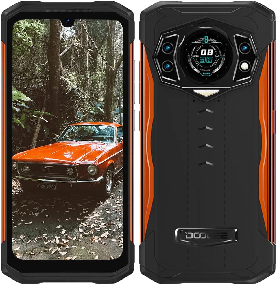 DOOGEE S98 Unlocked Rugged Smartphone, MTK G96 8GB+256GB Android 12 IP68 Waterproof Phone, 64MP+20M Night Vision Camera, 6.3" FHD+, 6000mAh, Global Unlocked Dual 4G Rugged Phone NFC OTG GPS, Orange