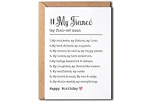Fiancé Definition Card: Romantic Birthday, Anniversary Gift for Him or Her