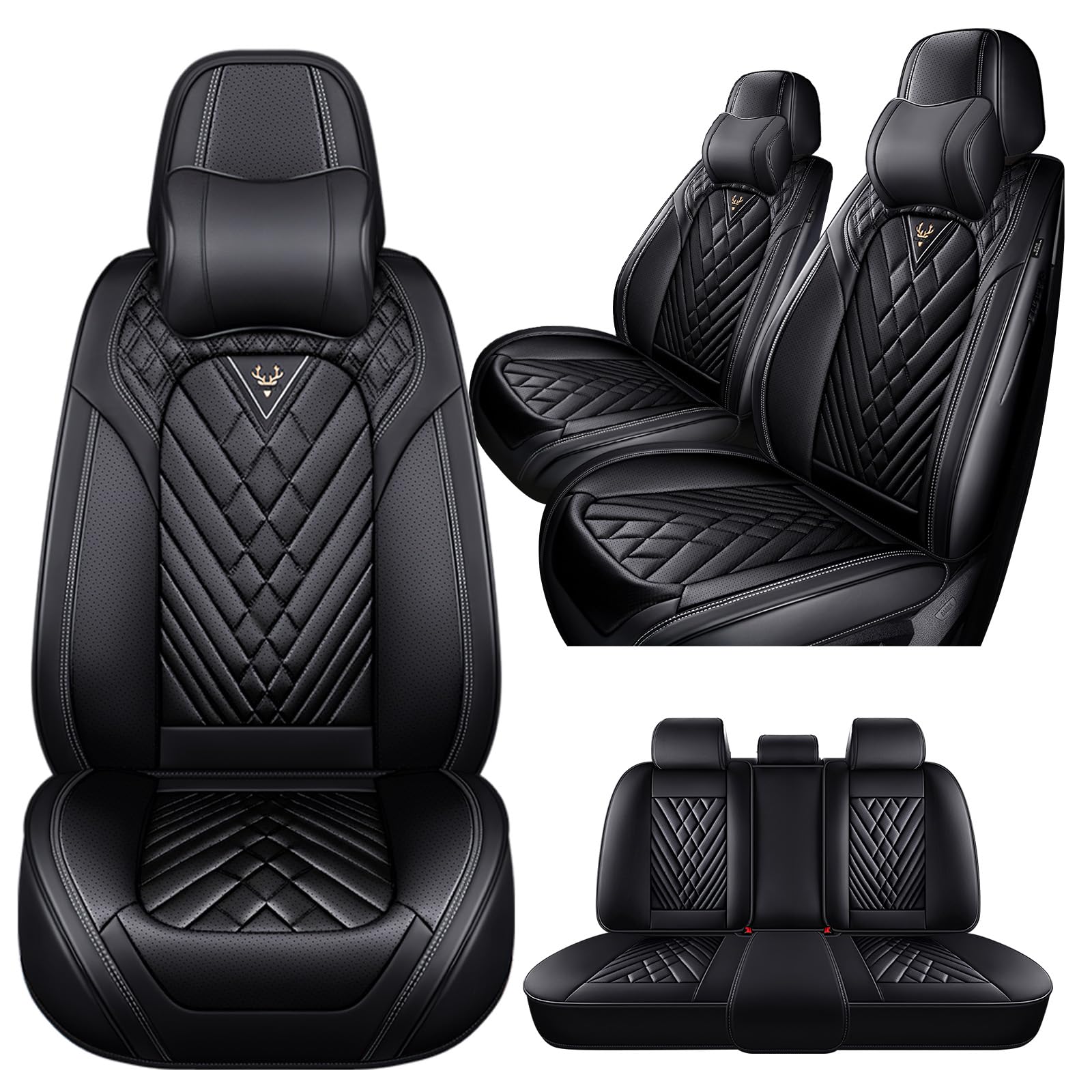 DZJD Car Seat Covers Fit for GMC Canyon 2004-2025, 5 Seats Waterproof and wear-Resistant Leather seat Cover, Premium Fashion Turck Car Seat Protector.