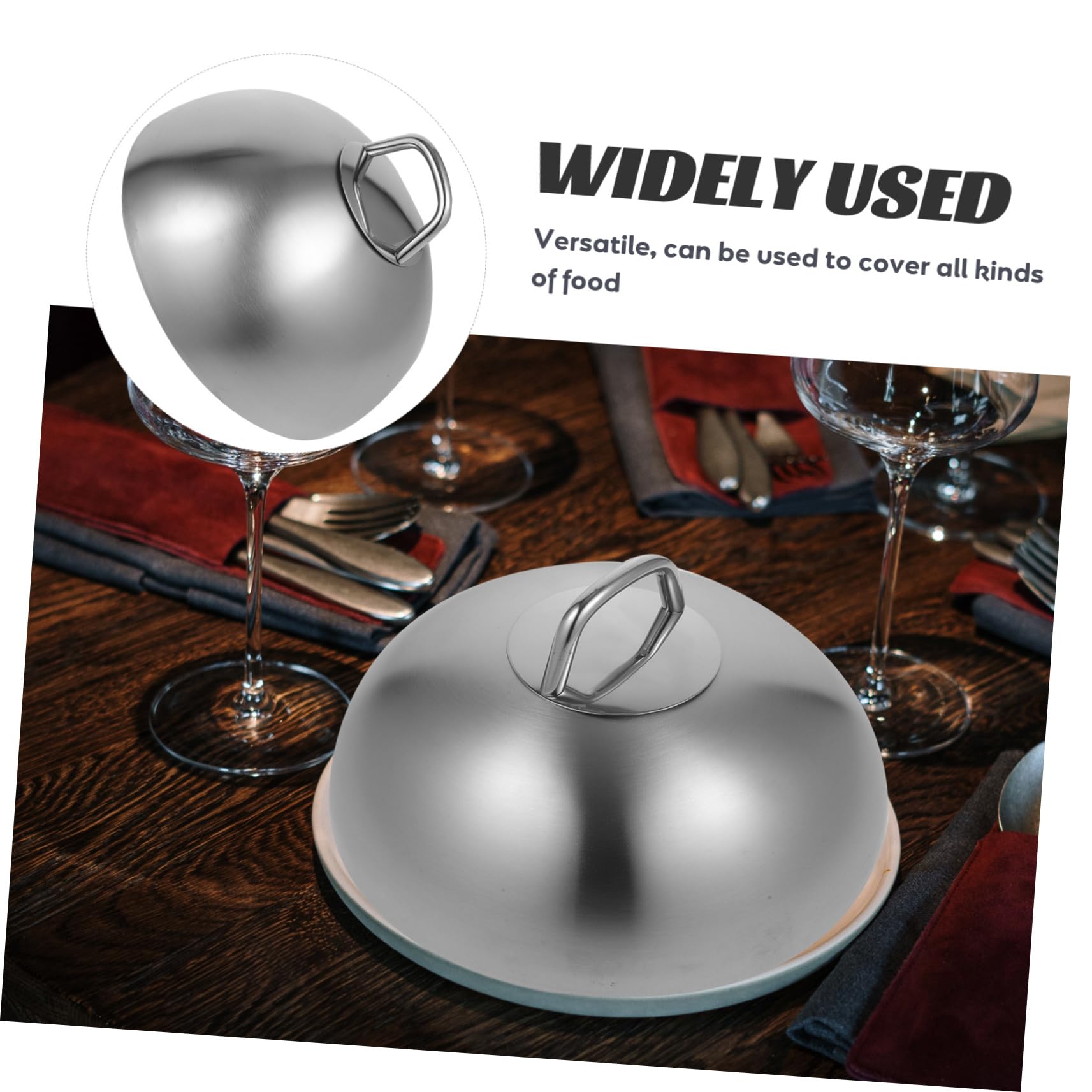 Garneck Food Protection Cover Oil-proof Stainless Steel Dome Steak Lid Kitchen Bbq Supply