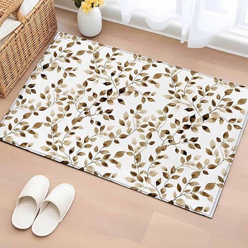 Miniatura 24 de Round Rugs 6ft, Gray Eucalyptus Leaves Non-Slip Area Rugs for Living Room Bedroom Entryway, Summer Botanical Watercolor Retro Washable Carpet Runner