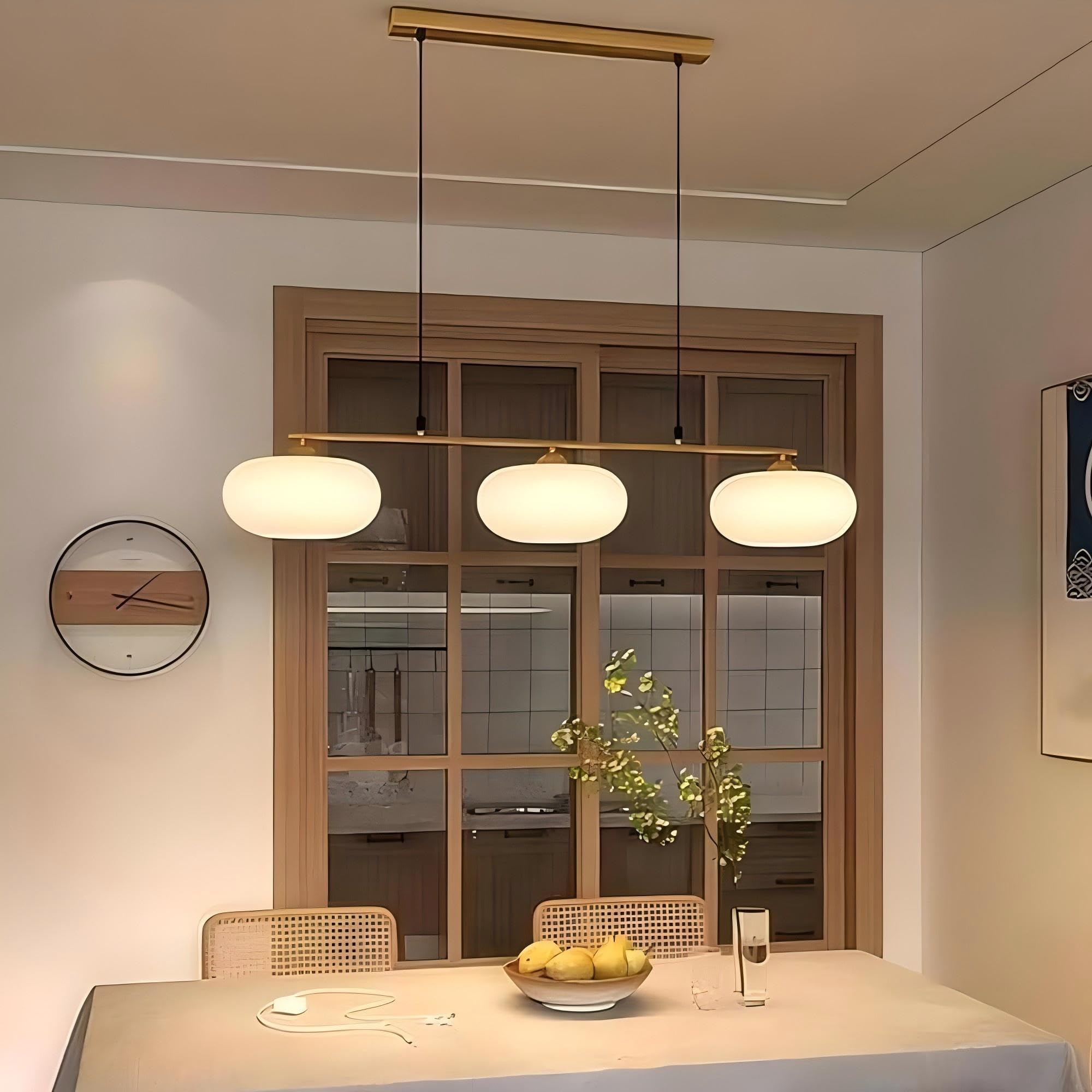 LIGHTLAND 3 Lights Wabi-Sabi Style Island Light, Modern Island