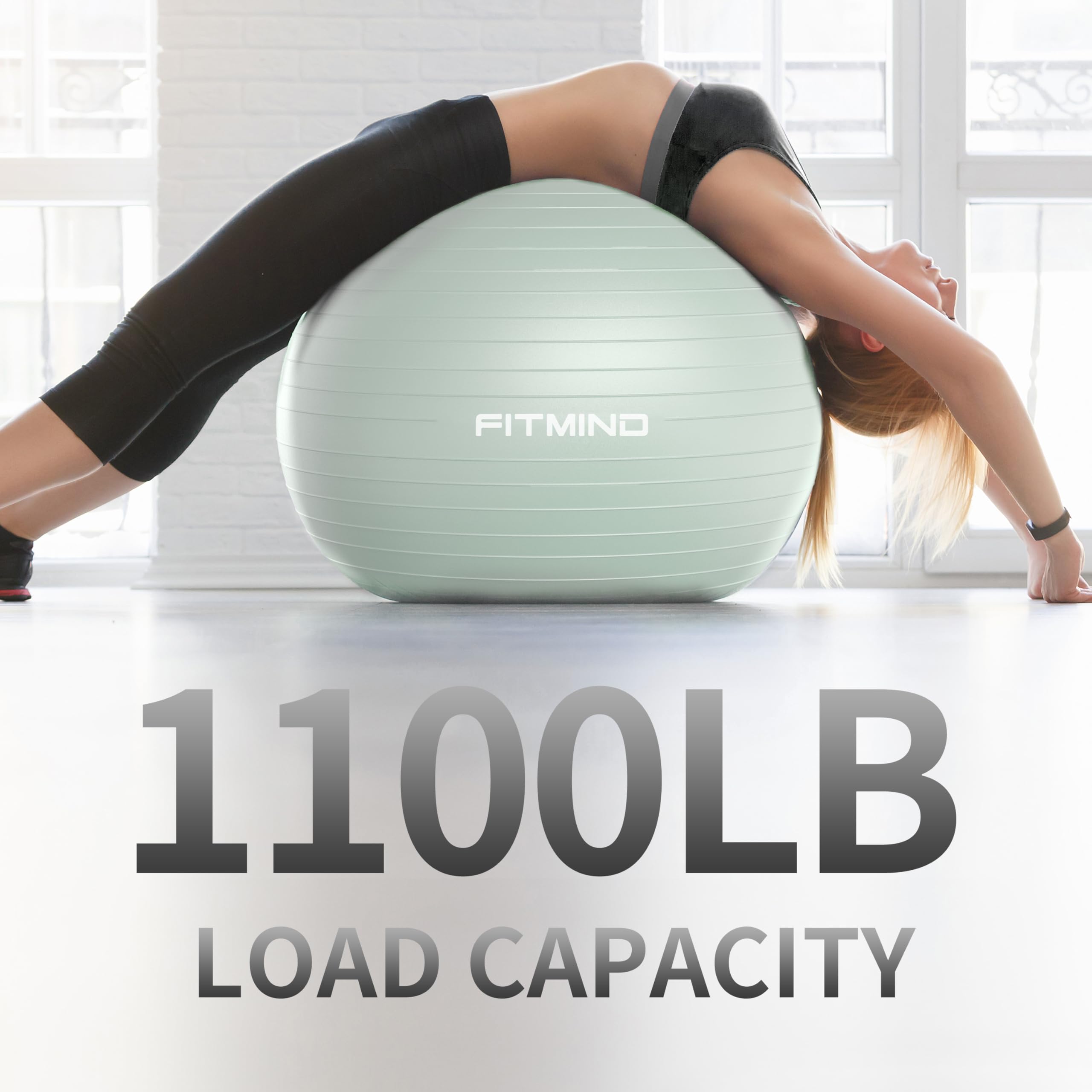 Pelota de yoga de 65 cm (verde 621C)