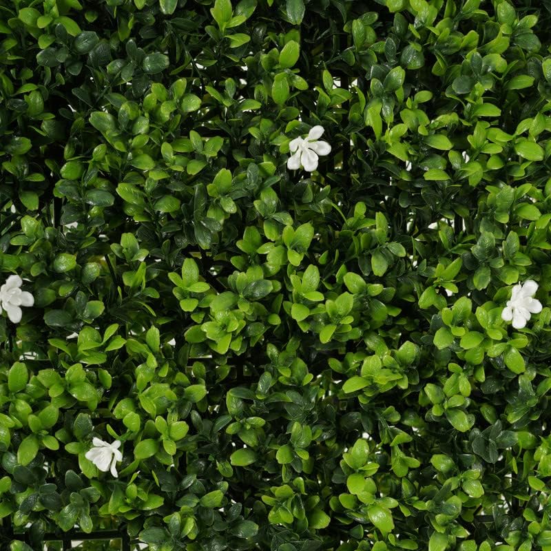 Image of Artificial Wall Grass for Home Decoration (1 Pc) I Grass Mat for Wall I Vertical Garden Artificial Plants (Green & White Design, 50cm X 50cm X 5cm, Plastic, Pack of 1)
