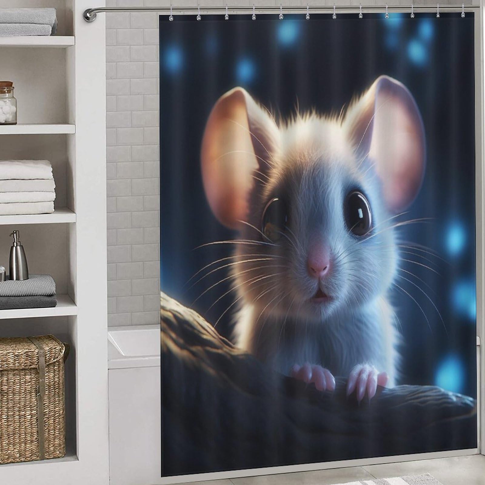 Souris rideau de douche original 168x183cm pour égayer la salle de bain