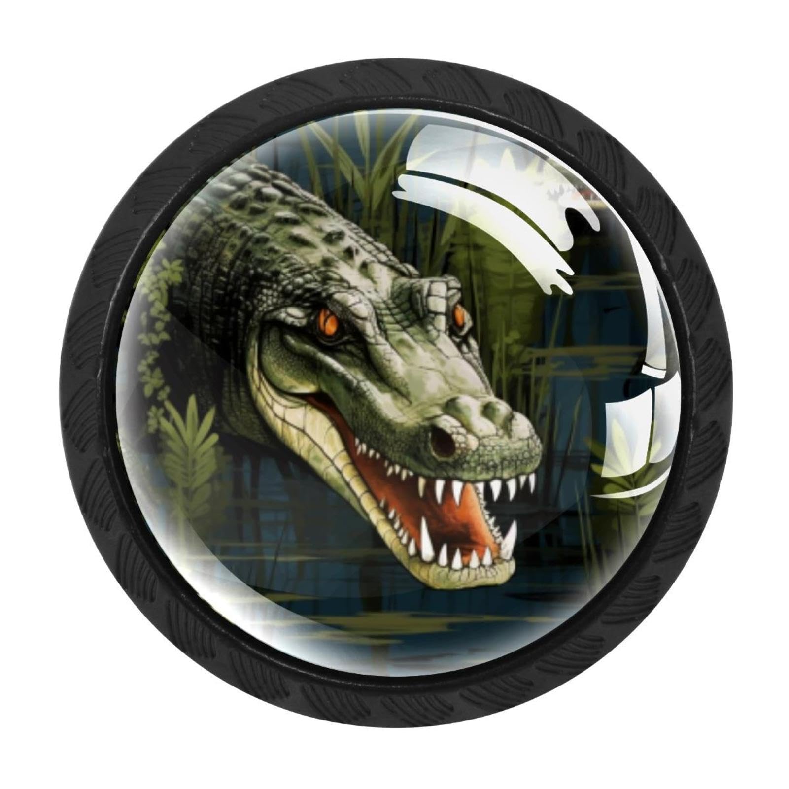 CHENZZZZ 4 Pack Crocodile Drawer Knob Cabinet Hardware