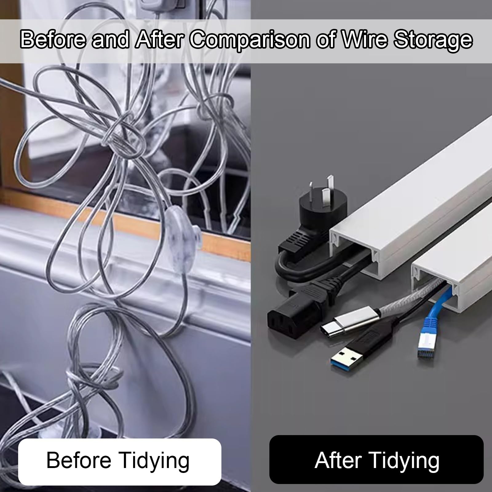 Flexible Canaleta Cables Suelo para Organizar y Proteger Cables, Canaleta Pasacables de Suelo para Pared, Zócalo y Techo(Gray,Small)
