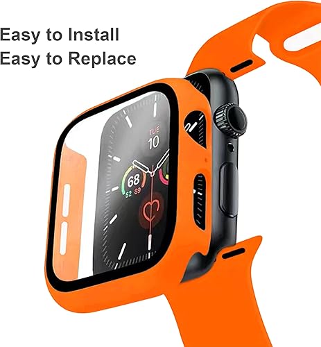 Vista 21 de Correa de silicona deportiva y funda con protector de pantalla para Apple Watch Series 11, Series 10, Series 9, Series 8, Series 7, Series 6 SE