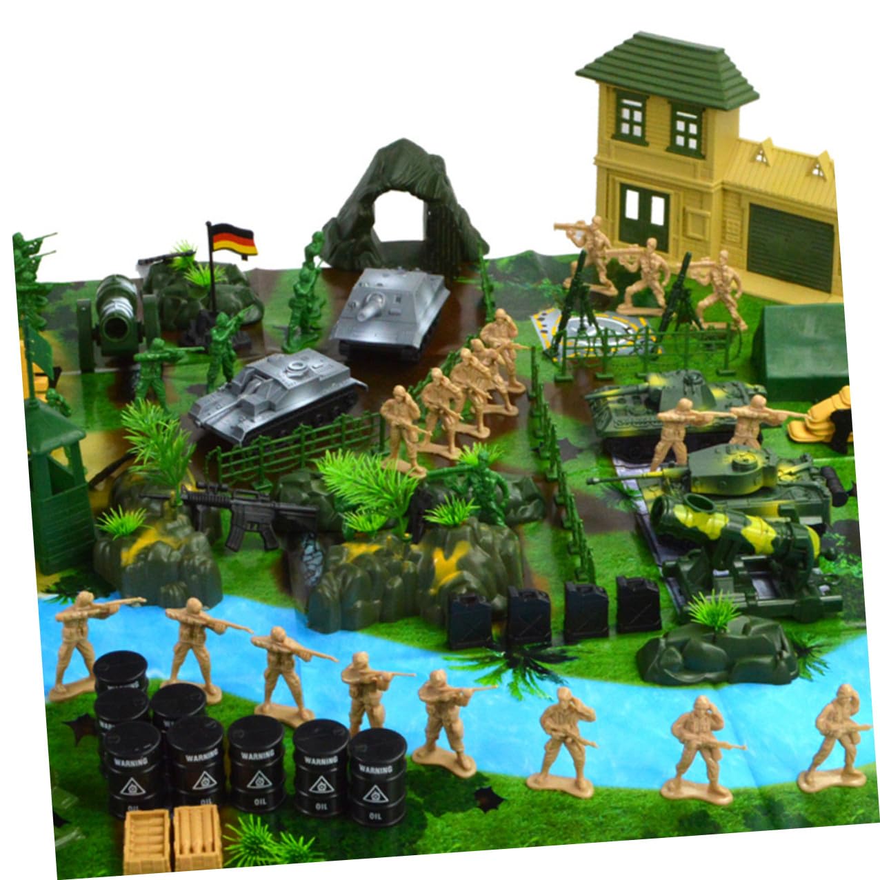 Set Modelli Militari Soldatini 130 Pezzi in Plastico | Tavola di Sabbia, Design Vivido, Stile Contemporaneo, Gioco Simulazione