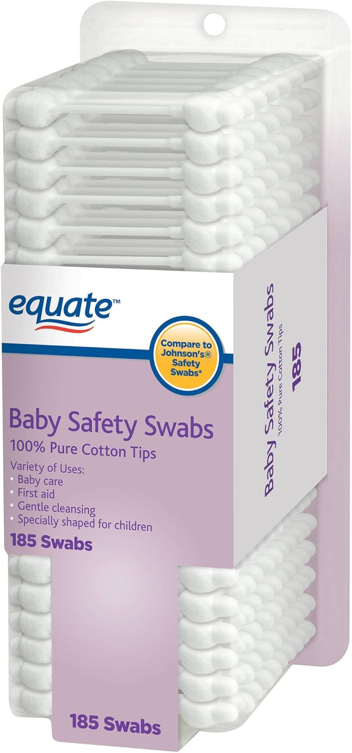 Equate Baby Safety Swabs, 185 Swabs Johnson's Safety Swabs