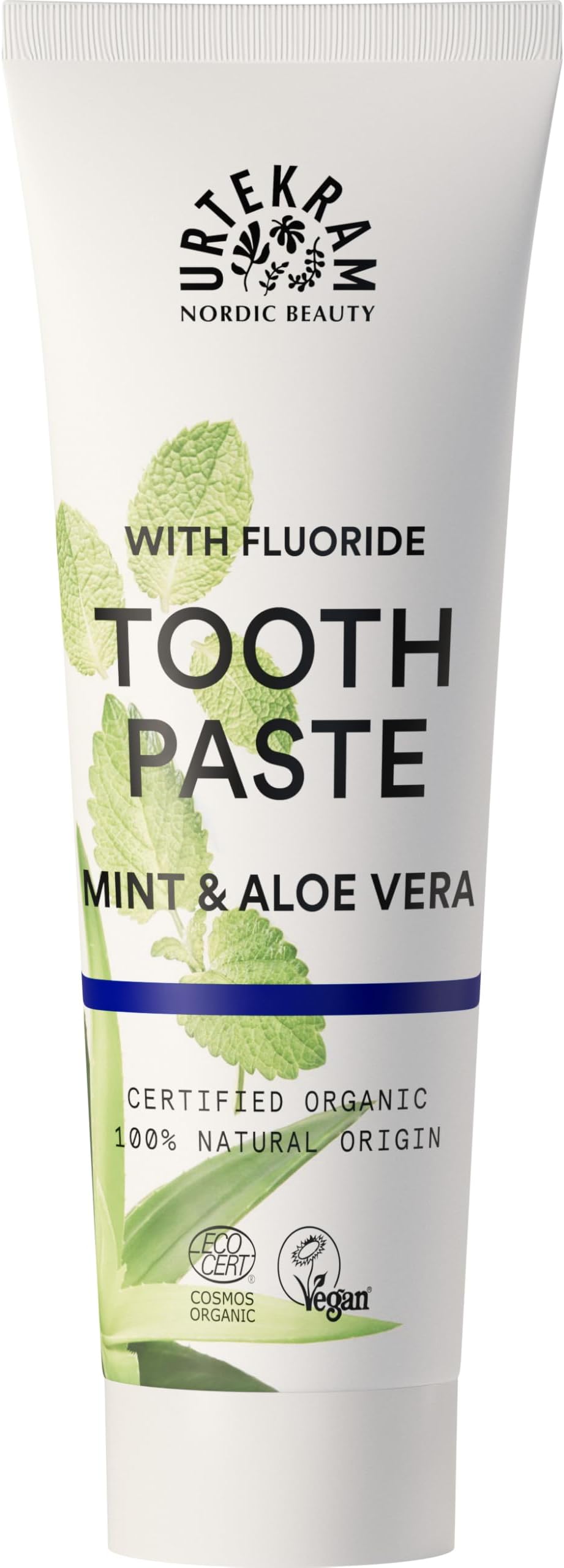 Urtekram Toothpaste - Mint - with Flouride - Vegan, Organic, Aloe Vera
