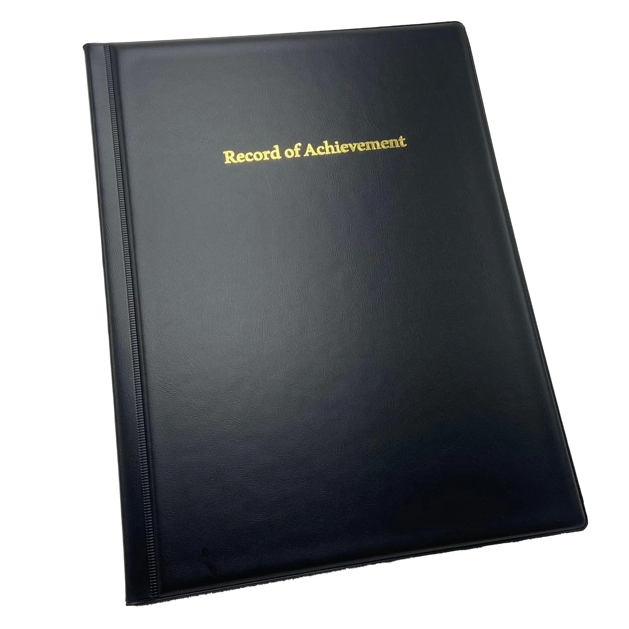 Record of Achievement Folder with Gold Print, Fitted with 20 Pockets (Black) โ image 1