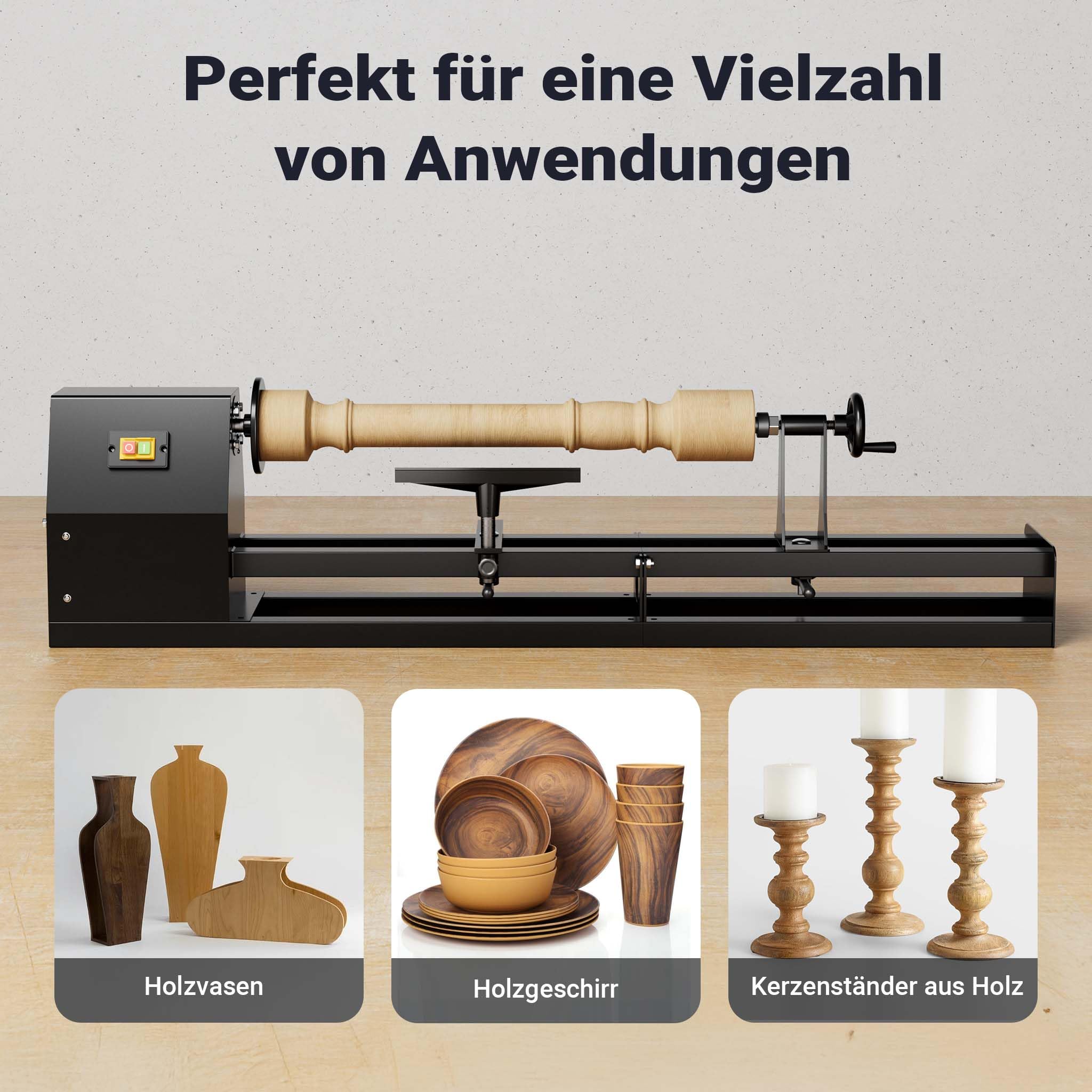 Drechselbank Holzdrehbank Drehbank Drechsler Drechselmaschine 400W Holzverarbeitung Regulierbar