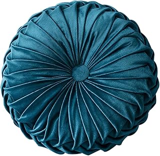 Round Velvet Pillow for Couch Small Handmade Decorative Throw Pillow for...