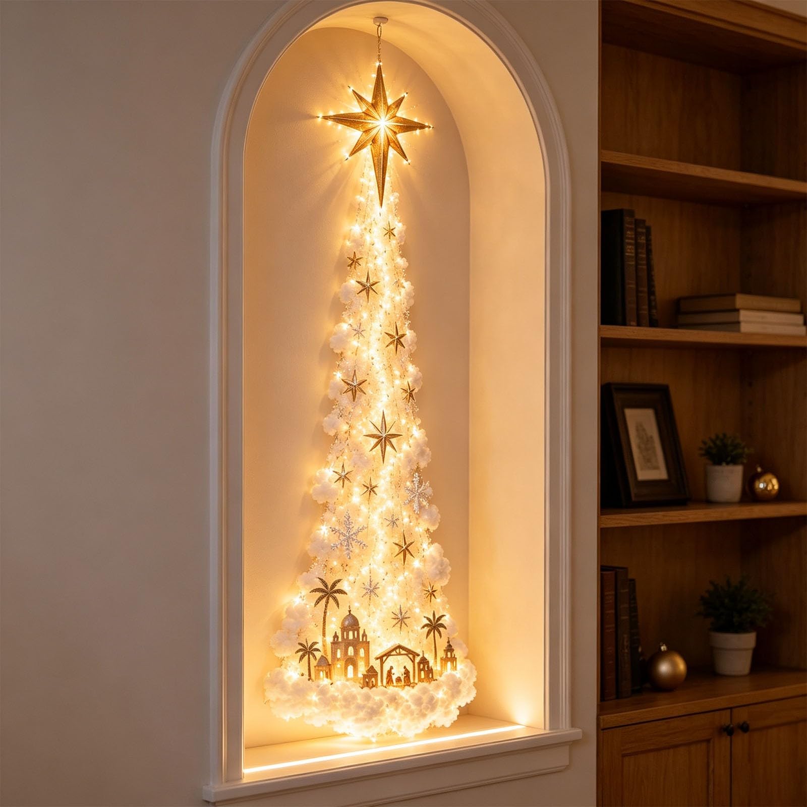 Christmas Magic Trail Wall Light, LED Cascading Christmas Wall Decor