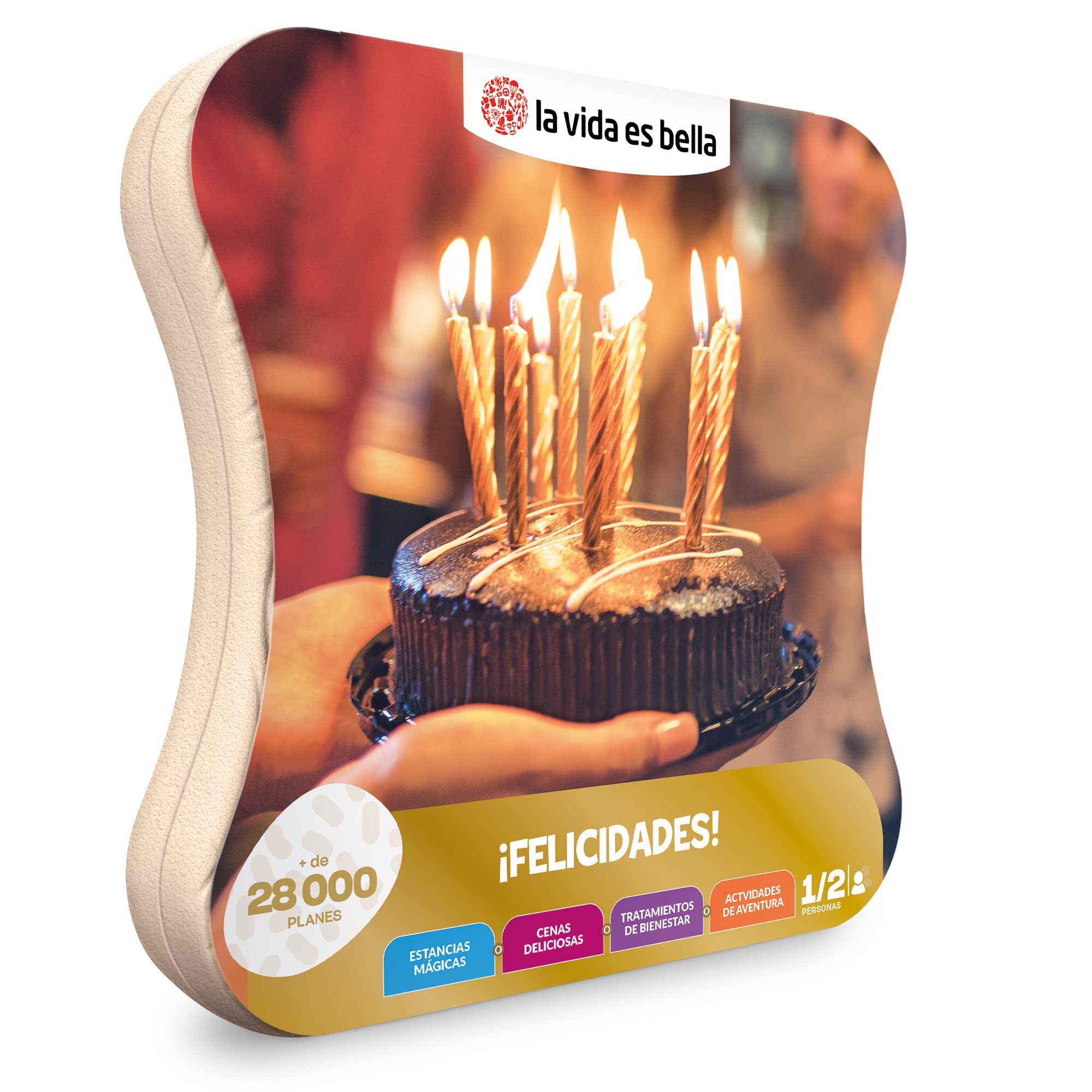 LA Vida ES Bella - Caja Regalo para Hombre o Mujer - ¡Felicidades! - Ideas Regalos Originales - 1 Experiencia de Estancia, gastronomía, Bienestar o Aventura para 1 o 2 Personas