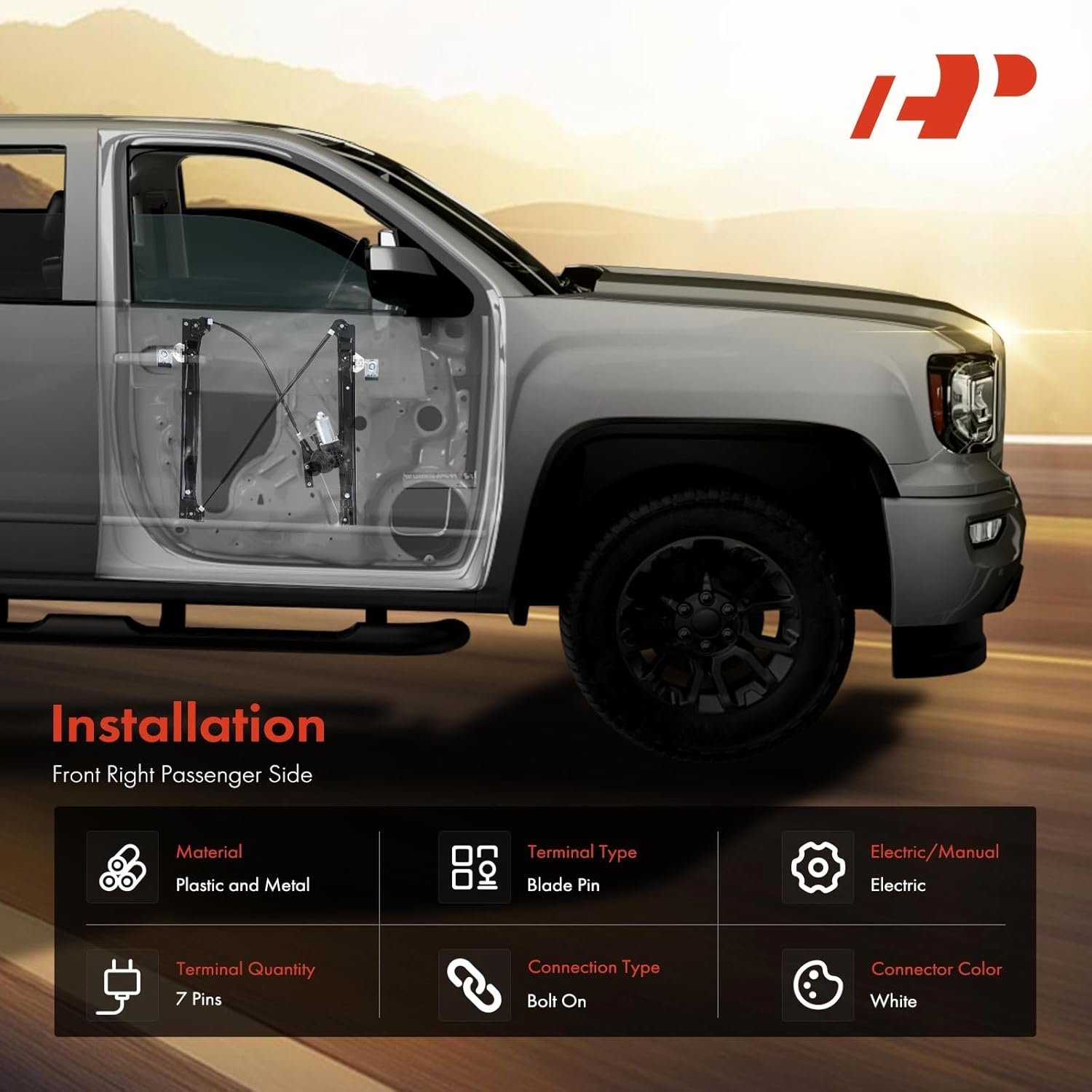 A-Premium Electric Power Window Regulator with Motor Compatible with Cadillac SRX 2010-2015 Saab 9-4X 2011 Front Right Passenger Side