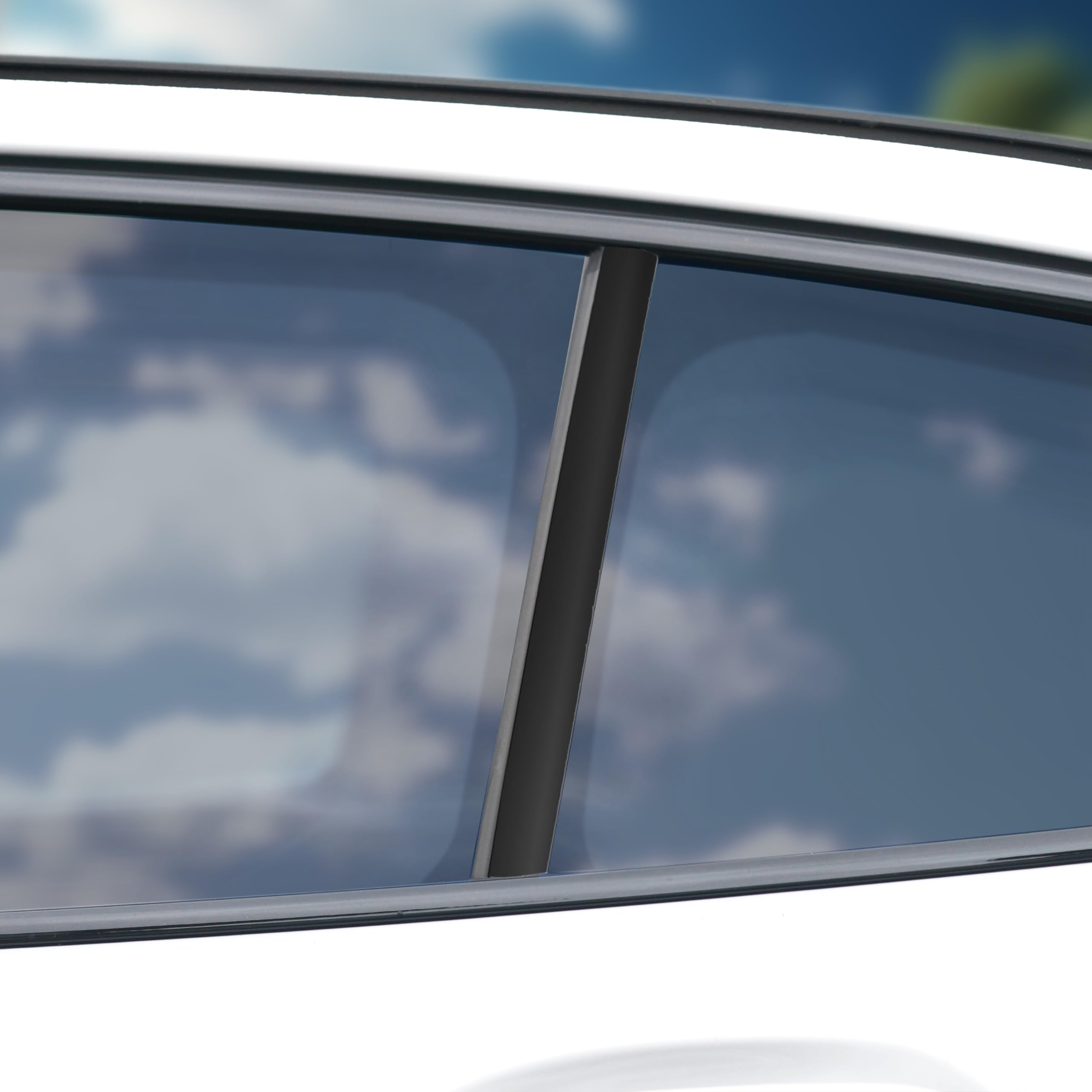 Dekoracyjna listwa ozdobna pasująca do Mercedes CLS C 218 2011-2018: folia ochronna do lakieru do osłony kolumny B osłona lewa/prawa drzwi przednich/tylnych (czarny wysoki połysk)