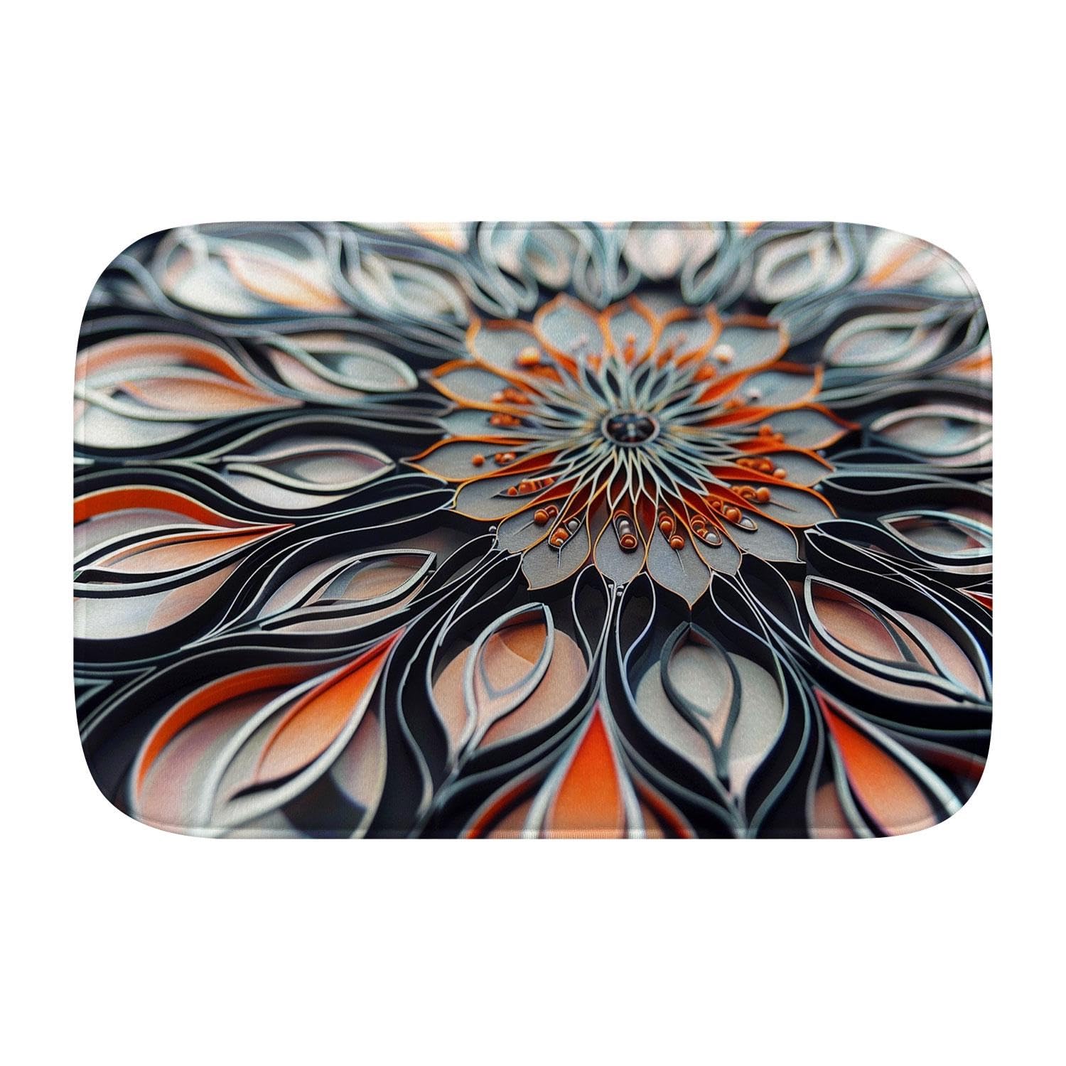 Tapis de bain lavable en machine grand format mousse à mémoire fleur 3D