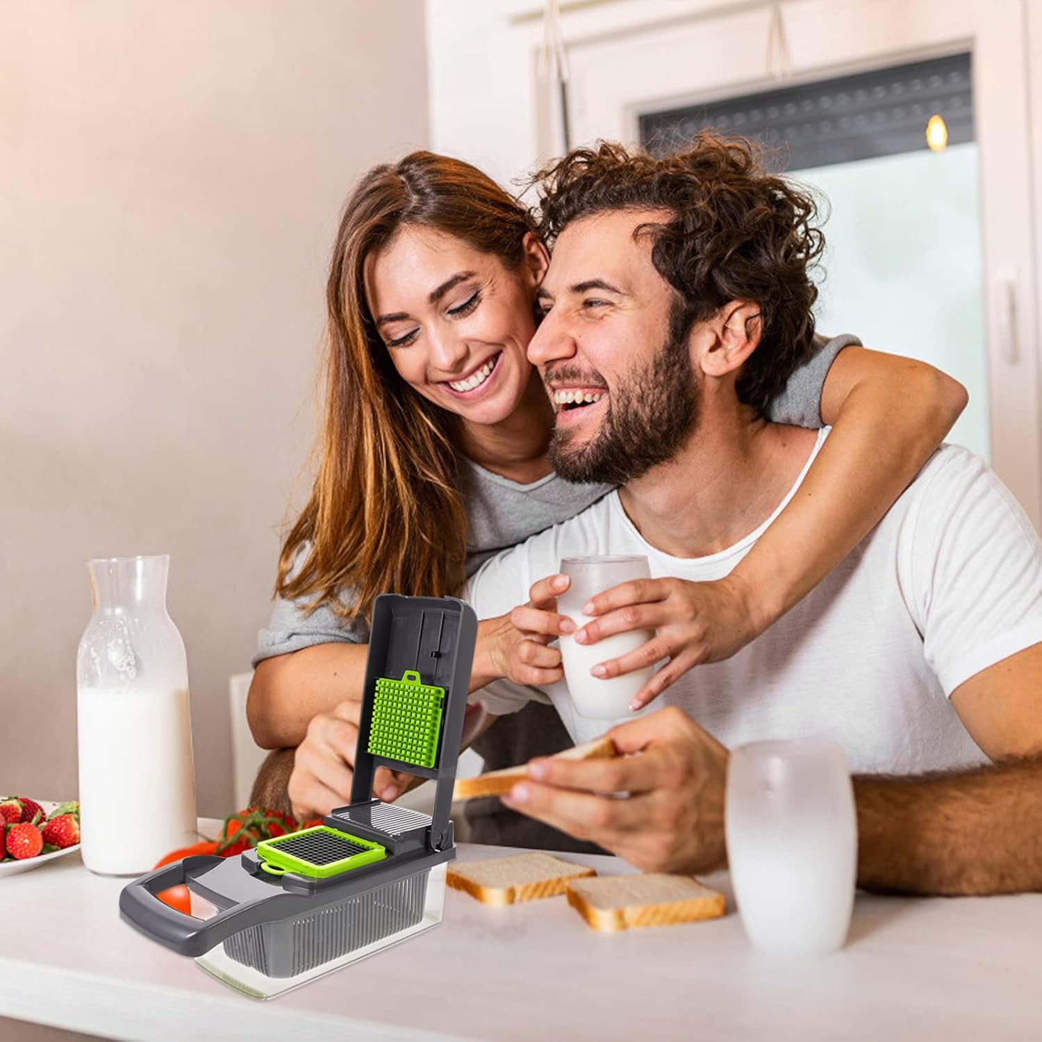 STOBAZA Multifunctional Vegetable Cutting Tool Stainless Steel Shredder Grater Manual Kitchen Gadget Ergonomic Easy Clean