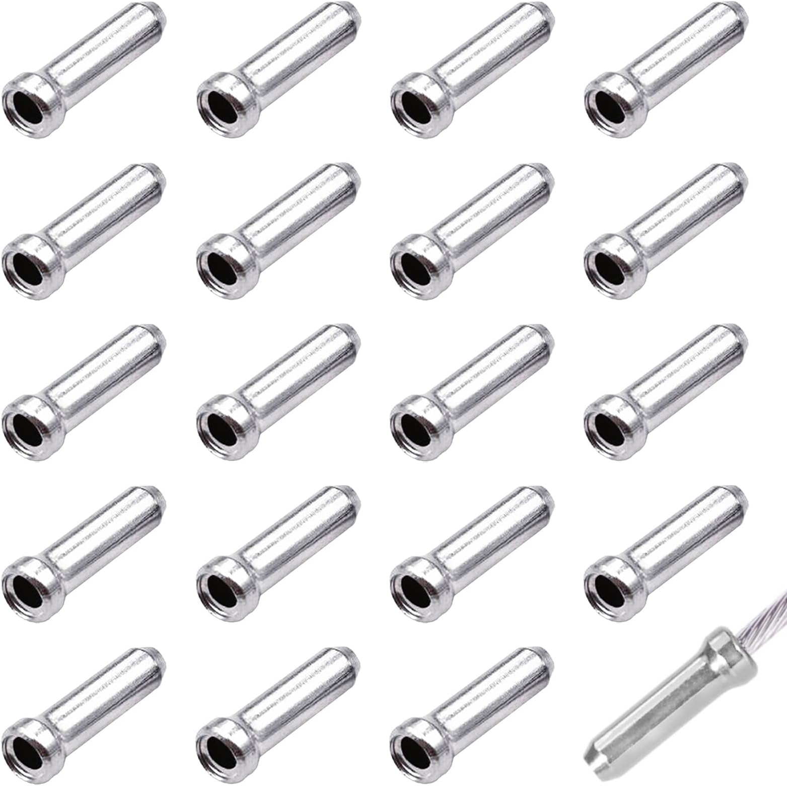 20pcs Bike Cable Ends Brake Cable Ends,Bike Cable End Caps,Cycle Alloy Brake Cable Ends Bike