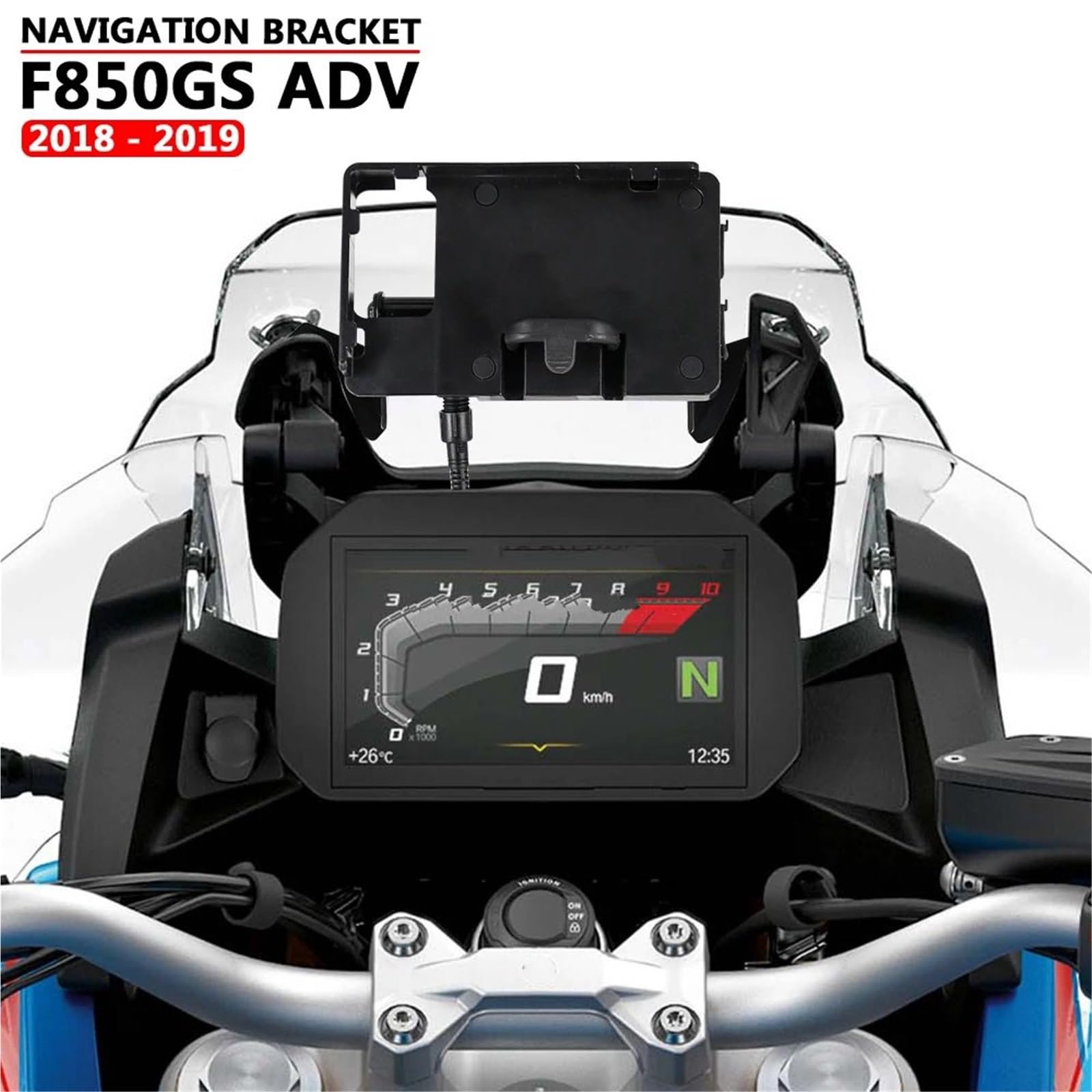 Uchwyt do nawigacji GPS Pasuje do BMW F850GS ADV 2018 2019 Akcesoria motocyklowe GPS TELEFON Nawigacja GPS Uchwyt płyty adaptacyjnej(Set)