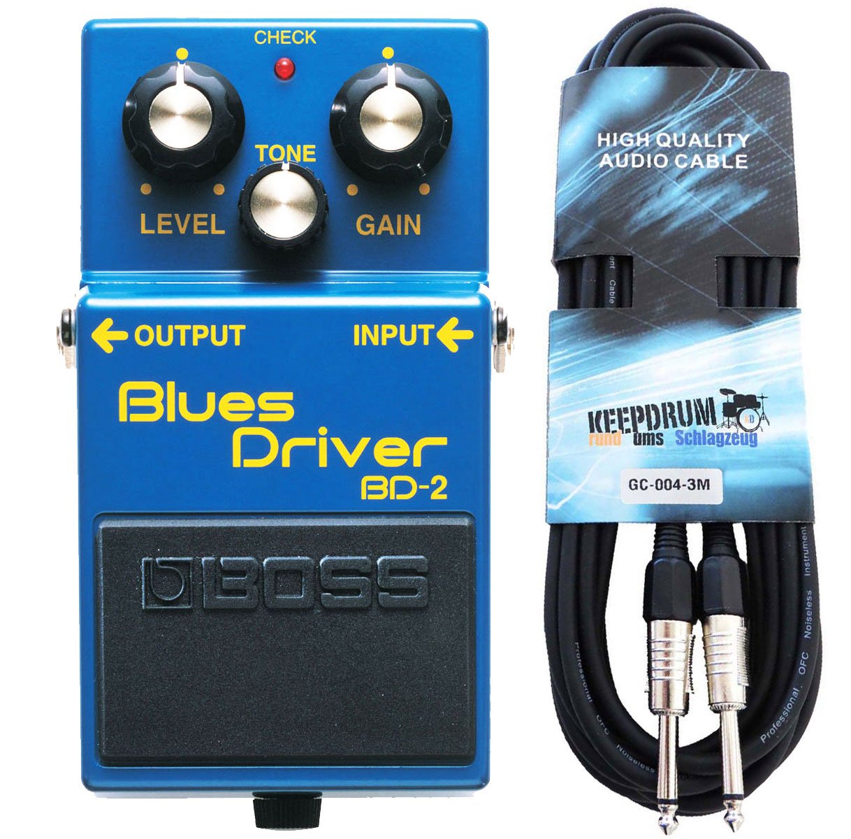 Boss BD-2 Blues Driver Appareil d'effet pour guitare + câble Boss BD-2 Blues Driver Appareil d'effet pour guitare + câble