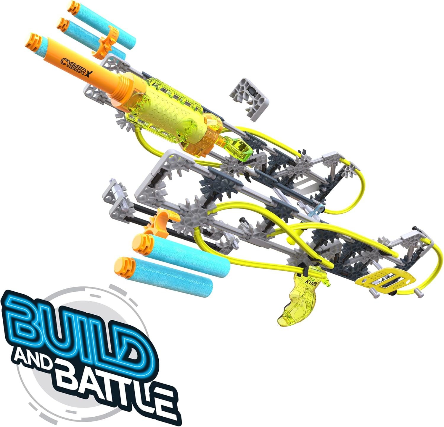 K'NEX Cyber-X C5 Neostrike - Blasts up to 60 ft - 176 Pieces, 4 Builds, Targets, 5 Darts - Great Gift Kids 8+