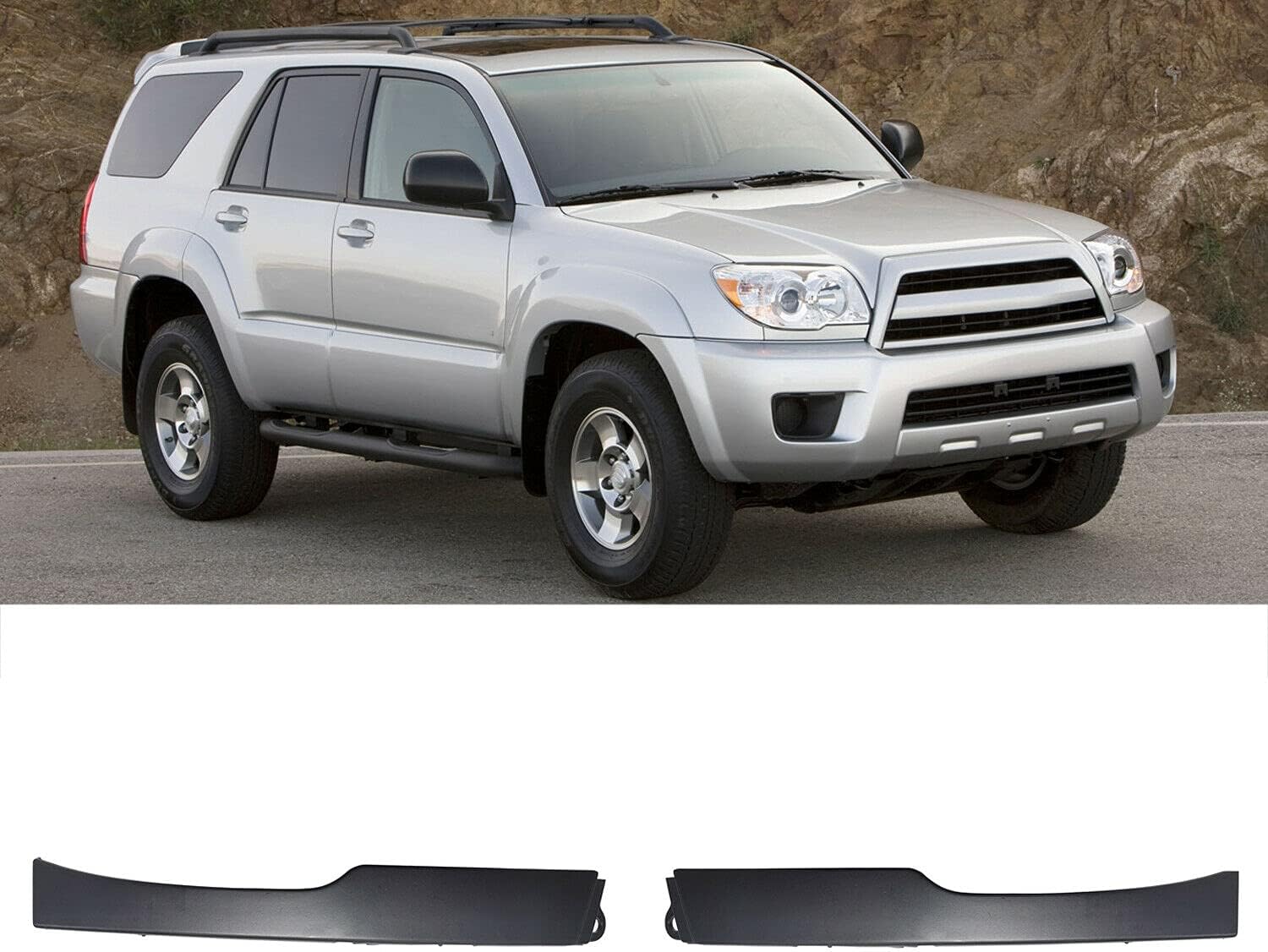 Front Bumper Grille Headlight Filler Trim Panels Set Compatible with 2006-2009 Toyota 4RUNNER