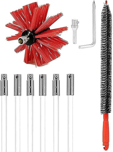 Miniatura 10 de Kit de barrido de chimenea, kit de cepillo de limpieza de chimenea, juego de varillas de drenaje de cepillo de barrido de chimenea, kit de limpieza