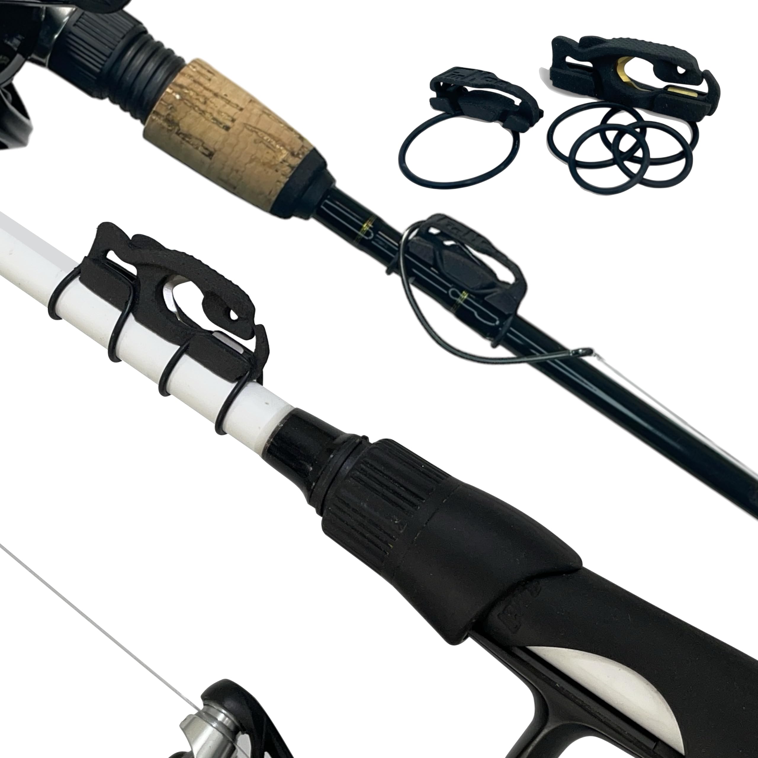 FinMan Multitool & Stow | Rod Mounted Line Cutter & Hook Keeper for Tackle Changes | Prevent Tangles, Keep Hooks Safe and Sharp, and Secure Weights | Easy to Install & Made in The USA