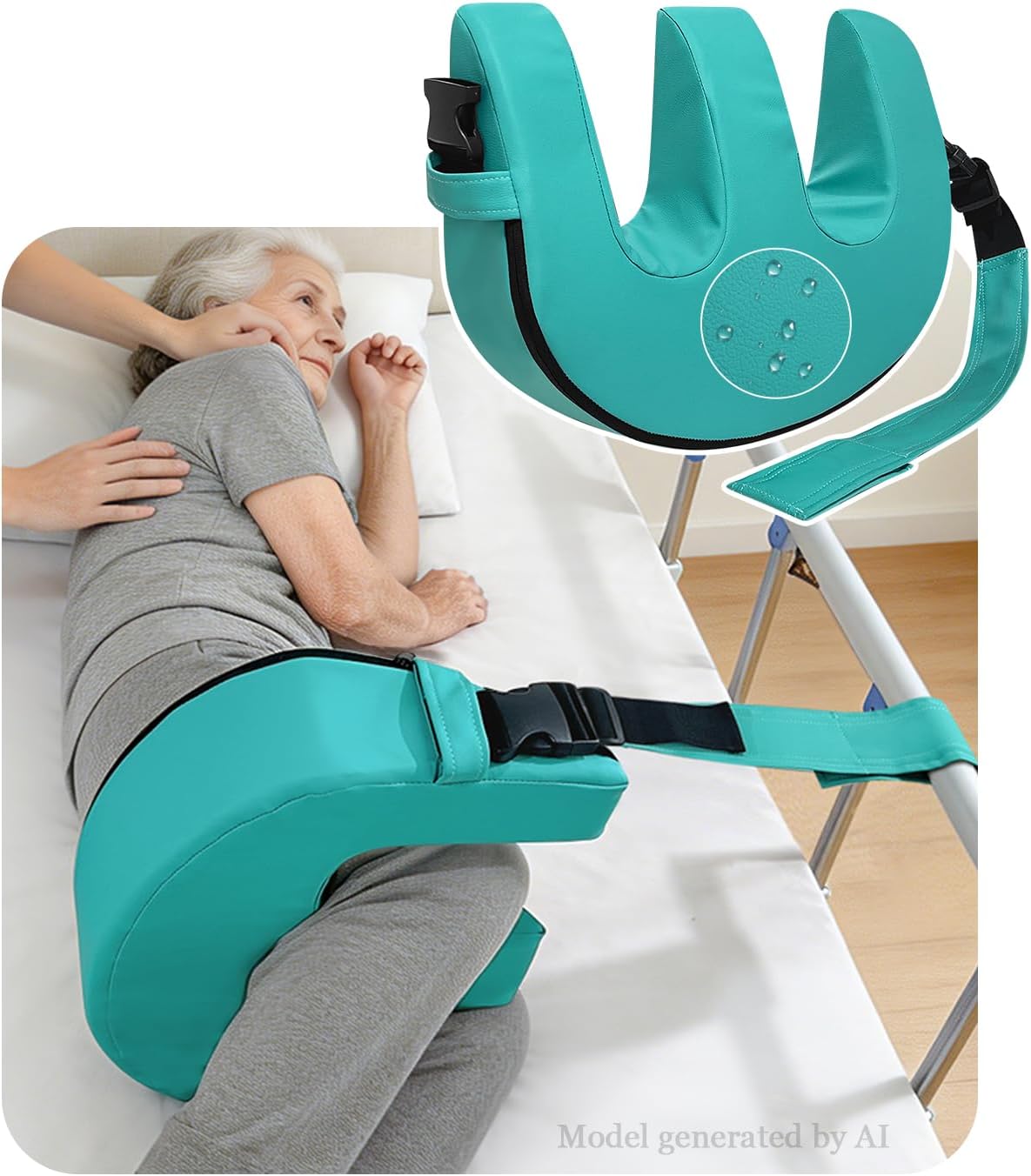 Patient Turning Device, Bedridden Bedsore Pressure Relief Pillow, Positioning Bedroll Turn Over U Shaped Hospital Care Nursing Assist Supplies for Disabled Paralyzed Elderly (Waterproof)