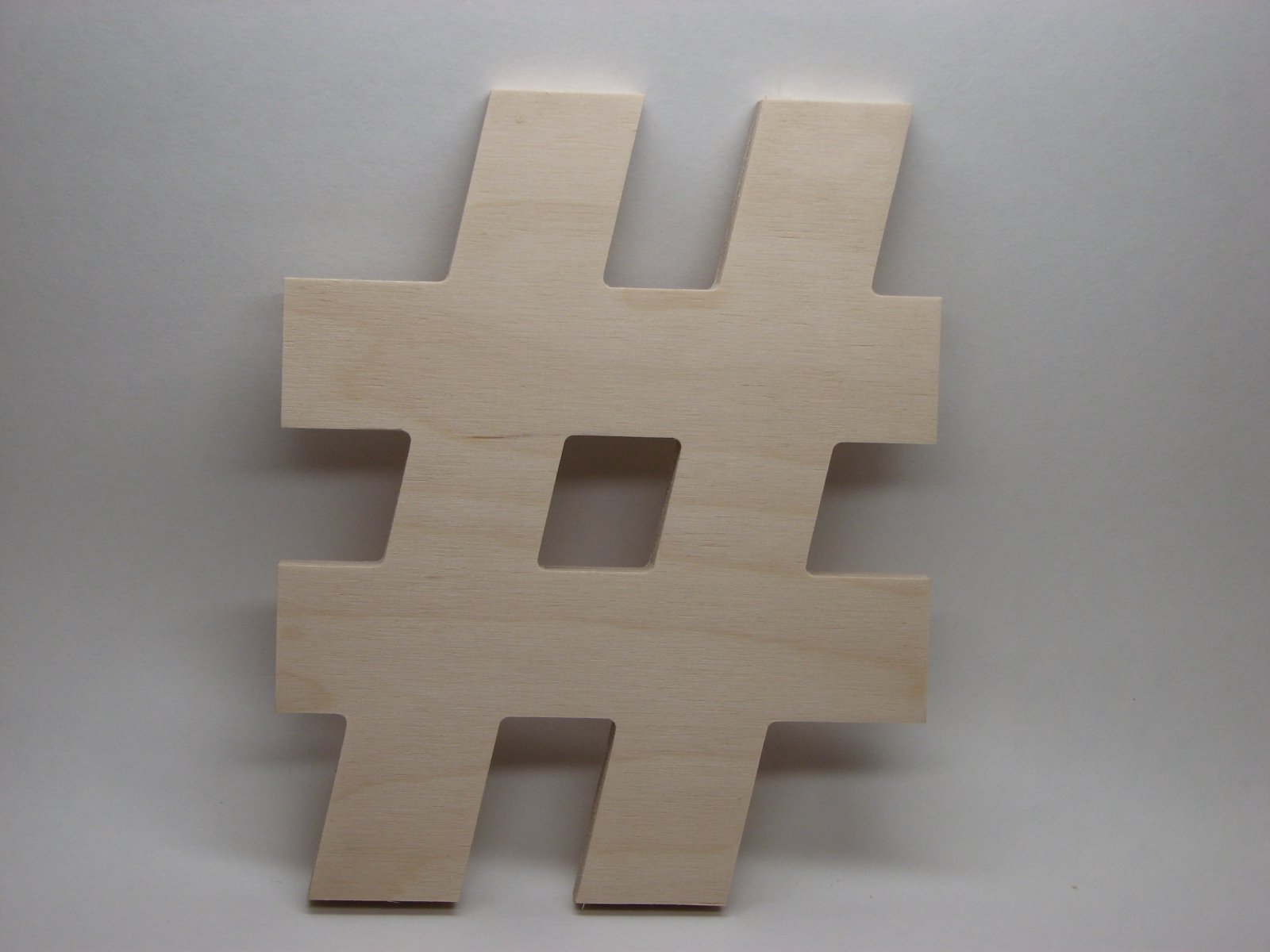 Fprqlyze LetterWorx 8" Wooden # Sign/Hash Tag Symbol - Arial Font | Unfinished Baltic Birch Wood Letter | 8 Inch Tall