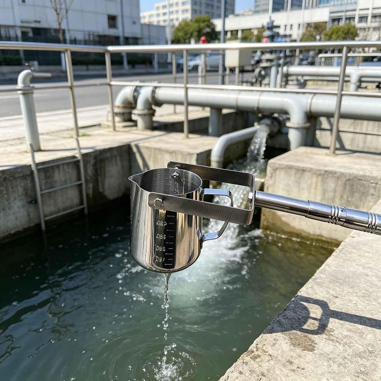 Teleskop-Wasserprobenehmer, Edelstahl-Teleskopstange, Wasserqualitätsprobenehmer, 500 Ml/1000 Ml Wasserprobenahmeeimer, Vertikaler Schwenk-Probenehmer(S1000ML,4-16.4ft)