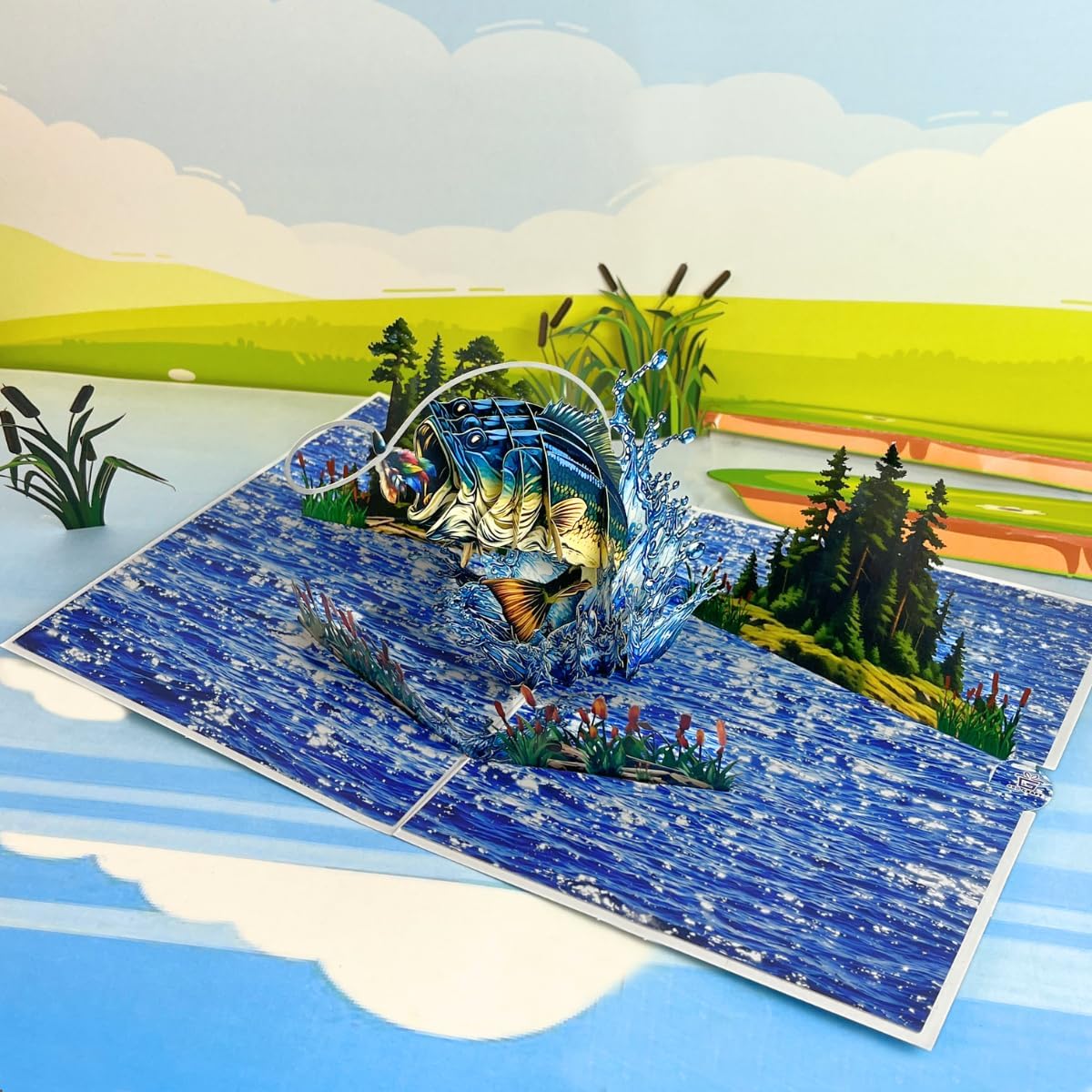 4BO Pop Up Fathers Day Card Fishing, 3D Bass Fishing Birthday Card For Husband, Dad, Men, Dad, Son, Brother, Grandpa; Fish Gilfts for Father's Day, Retirement, Thank You, Retirement - Image 6