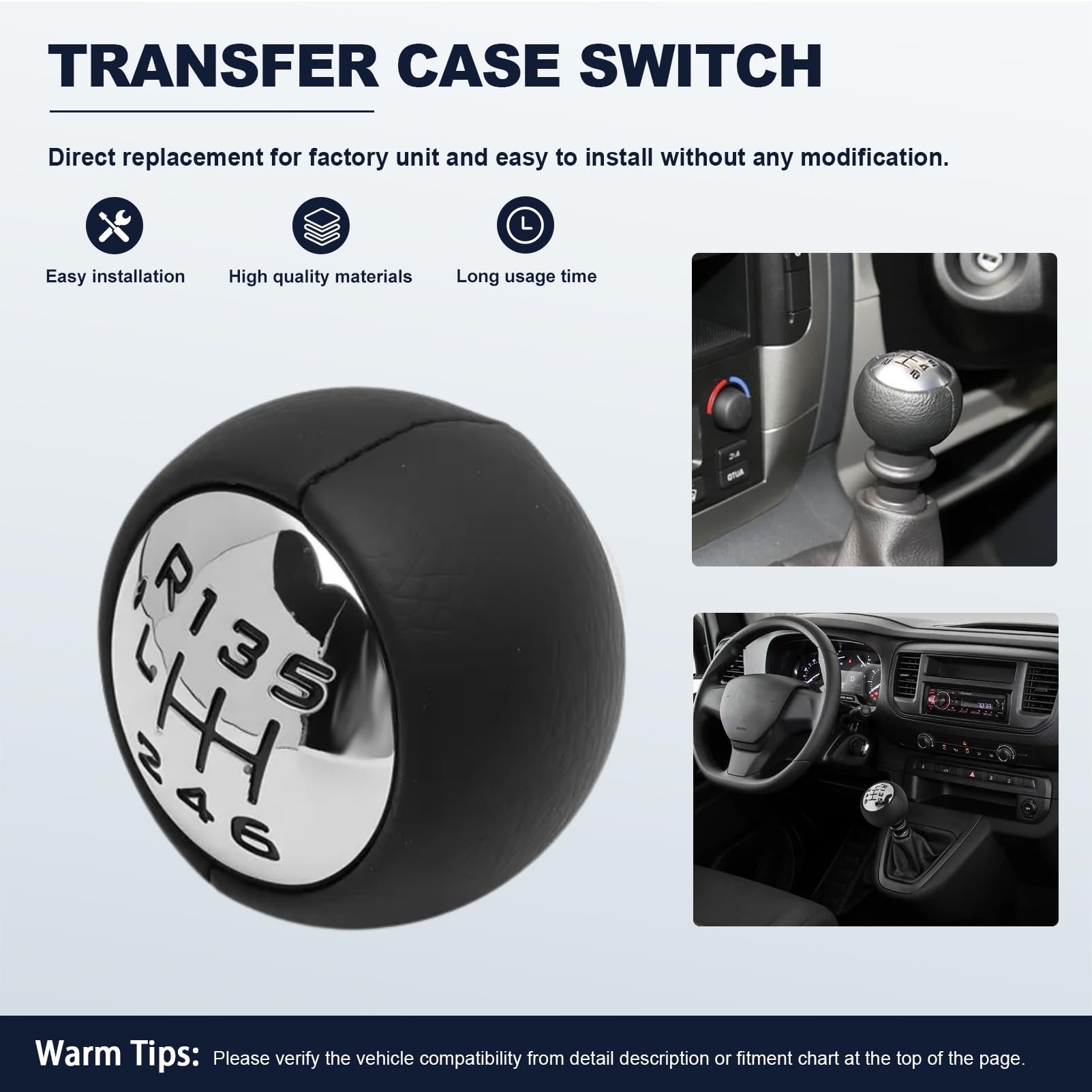 Pomello Del Cambio Fiat Scudo 6 Marce Per Fiat Scudo 2 II (2007-2016) Selettore Marce Leva Del Pomello Del Cambio Per Auto Cambio Cromato Manopola Manuale