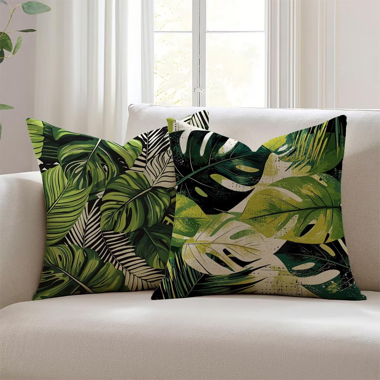 Housses de coussin imperméables contre la pluie et les taches Lejnlnng 22x22 salon de jardin