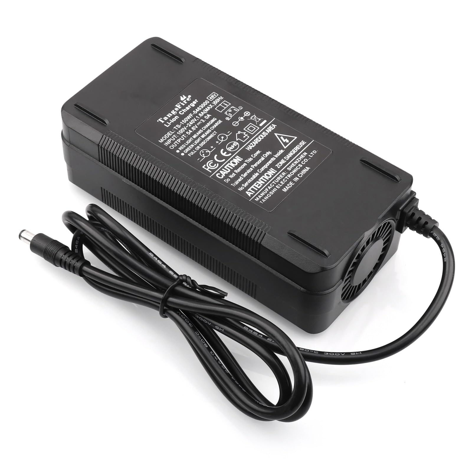 Caricabatterie 54,6 V 3 A per batteria agli ioni di litio 13S 48 V caricatore per batteria al litio bicicletta elettrica DC 5,5 x 2,1 mm