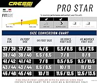 Vista 5 de Cressi Aletas de buceo con bolsillo para pies completos para adultos, Pro Star: fabricadas en Italia