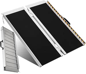 Amazon.com: 4FT Portable Wheelchair Ramp,Anti-Slip Aluminum with Side ...