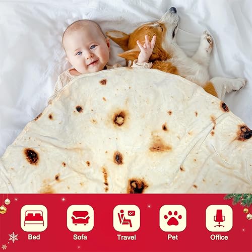 Miniatura 6 de mermaker Burritos - Manta de tortilla para bebé recién nacido, 285 GSM, manta de franela suave para taco, regalos divertidos para baby shower, niños
