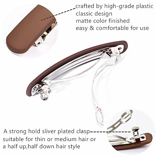 Vista 17 de Fsmiling Pasadores de pelo para mujer, pasador de pelo francés, pinzas pequeñas de acetato para el cabello, pasador antideslizante, accesorios