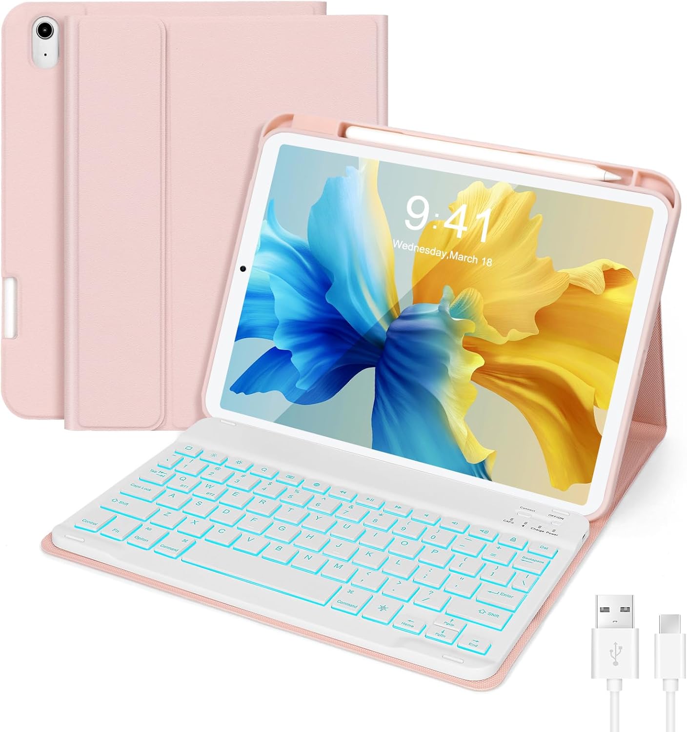 Rimposky iPad Keyboard Case for iPad 10th Gen 10.9'' 2022, iPad 10th