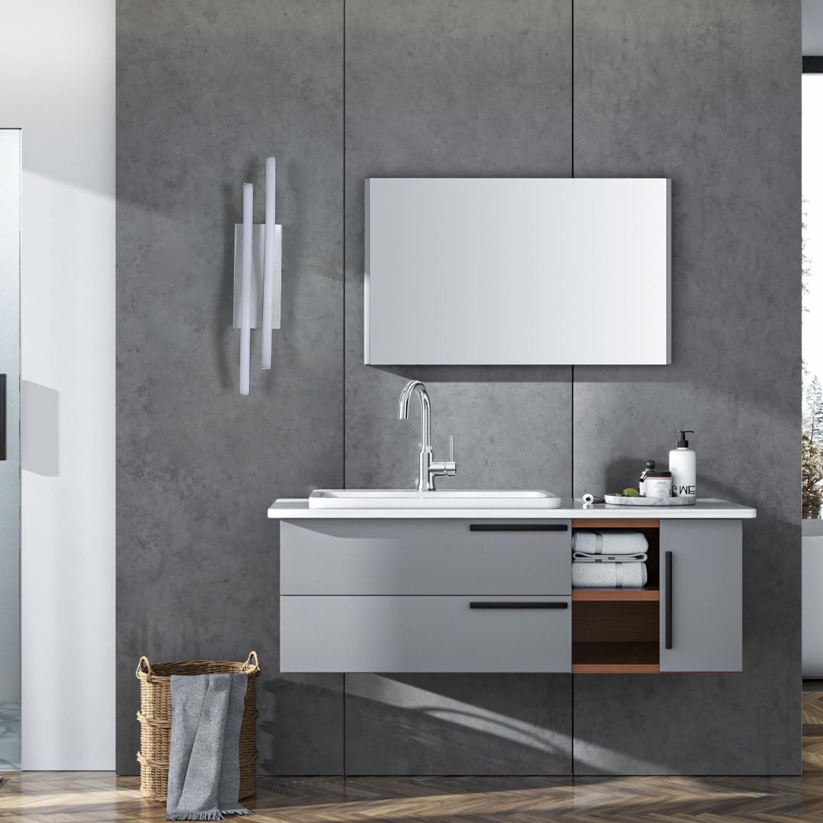 Applique Led da Parete Interno, Lampada da Parete，20W Applique Camera da Letto Luce Bianca Fredda 6500K, Moderno Lampada Muro, per Camera da letto Soggiorno Bagno Corridoio
