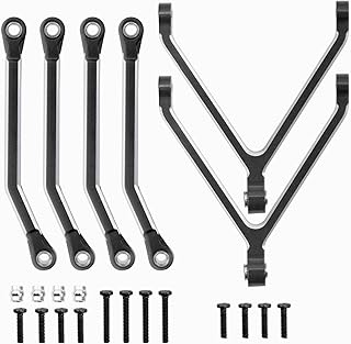6PCS ShareGoo Metal High Clearance Chassis Links Rod Linkage Pull Rods Compatible with 1/24 FMS FCX24 RC Upgrade Parts (Black)