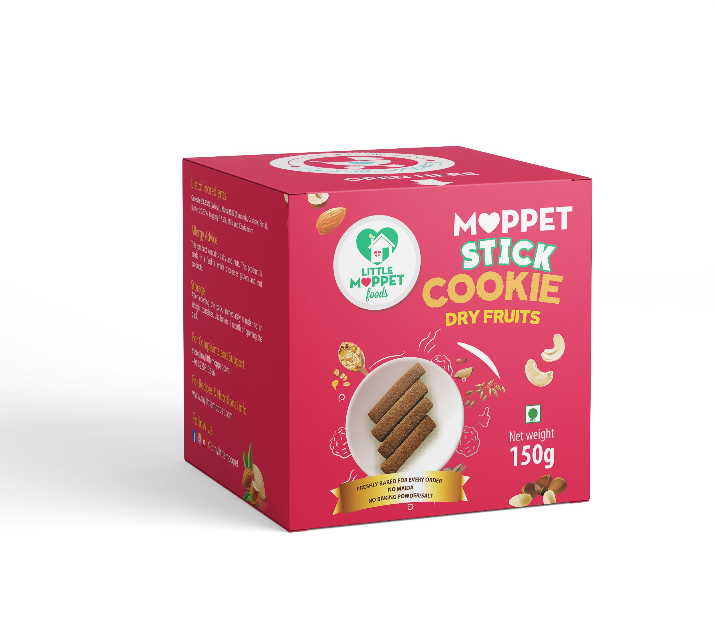 Dry Fruit Moppet Stick Cookies (150g) (B0C3H7T1C6) Amazon Price History, Amazon Price Tracker