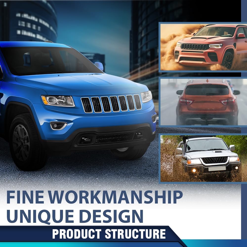 PIT66 Front Lower Bumper Cover Compatible with Jeep Grand Cherokee 2014-2016, Fit For Models With Lower Chrome Trim Only, Fit Limited & Overland Models 68143076AC, CH1015114 Black