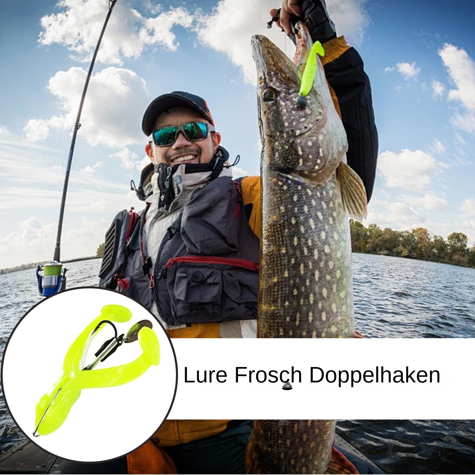 Leurre Grenouille Topwater Double Hélice - Appât Réaliste Pour Brochet, Perche, Truite, Eau Douce/Salée