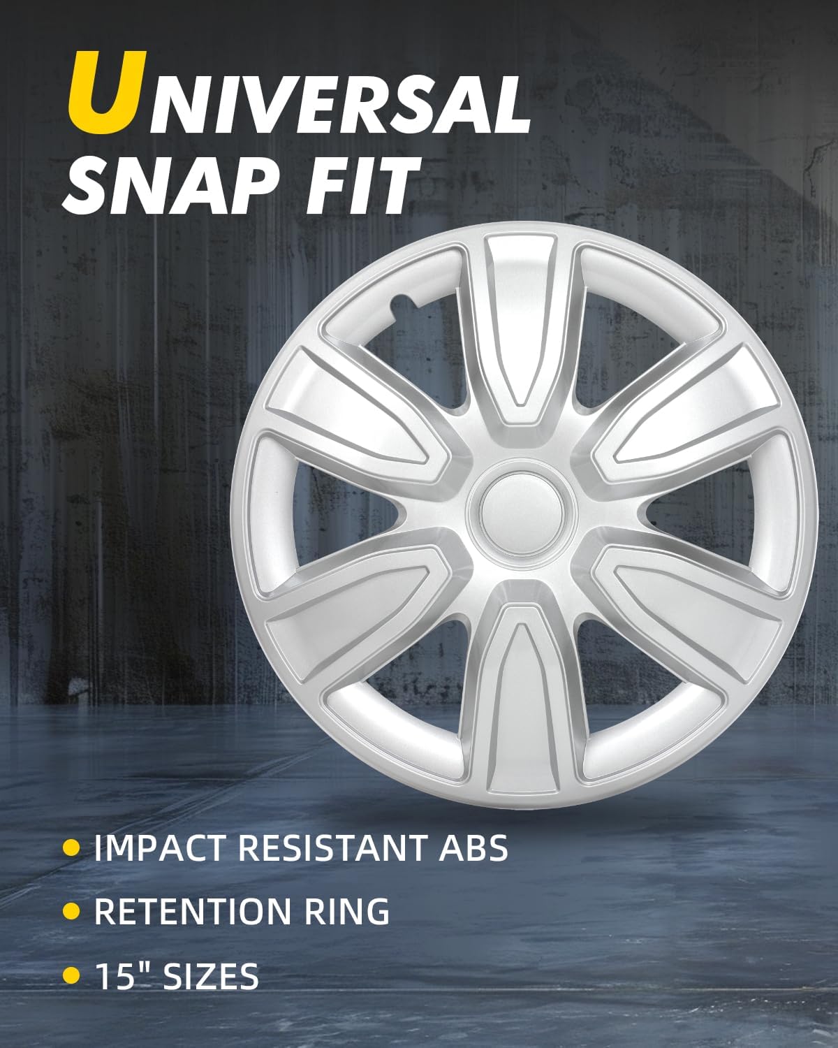ROADFAR Silver OEM Steel Wheel Hubcaps Rim 15" Wheel Covers for Toyota Camry Corolla Ford Transit Ford Mustang Mercury Villager Mercury Cougar Sold as a Complete Set of 4